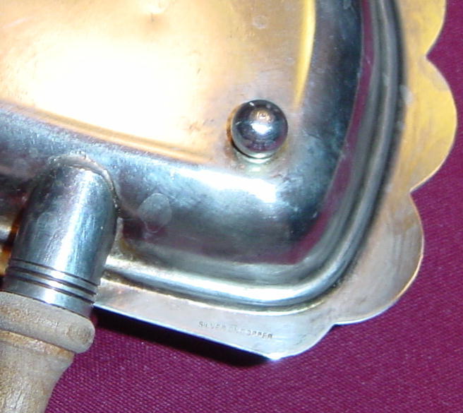 Silver on Copper Silent Butler with Wooden Handle Silver on Copper Silent Butler with Wooden Handle