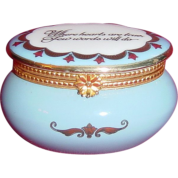 Estee Lauder 'Where Hearts Are True' Enamel Over Porcelain Keepsake trinket Box Estee Lauder 'Where Hearts Are True' Enamel Over Porcelain Keepsake trinket Box