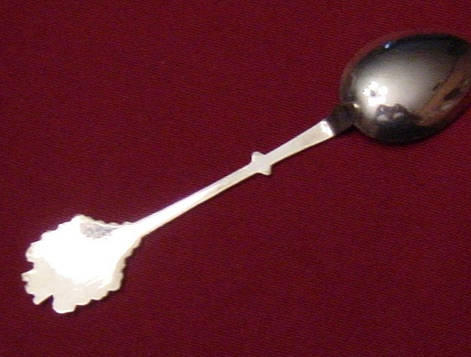 Silverplated Souvenir Spoon with Enameled Coat of Arms for Monte Carlo Silverplated Souvenir Spoon with Enameled Coat of Arms for Monte Carlo