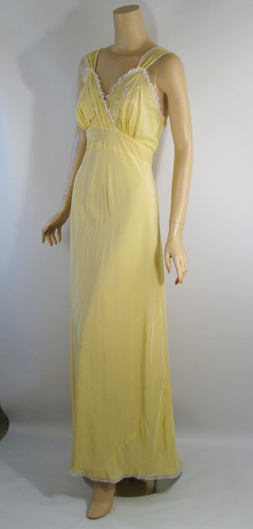 Vintage 1950s Sunny Yellow Bias Cut Nightgown Eastern Isles B36 Vintage 1950s Sunny Yellow Bias Cut Nightgown Eastern Isles B36