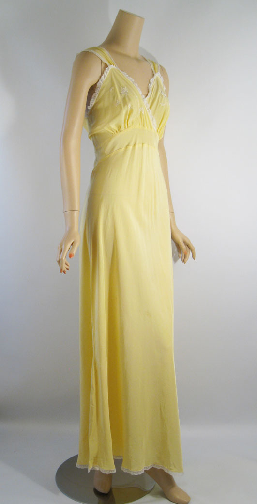 Vintage 1950s Sunny Yellow Bias Cut Nightgown Eastern Isles B36 Vintage 1950s Sunny Yellow Bias Cut Nightgown Eastern Isles B36