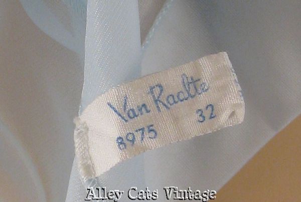 Vintage 1950s 50s Nightgown Pale Blue Sheer Nylon Van Raalte Negligee Sz 32 B36 W25 Vintage 1950s 50s Nightgown Pale Blue Sheer Nylon Van Raalte Negligee Sz 32 B36 W25