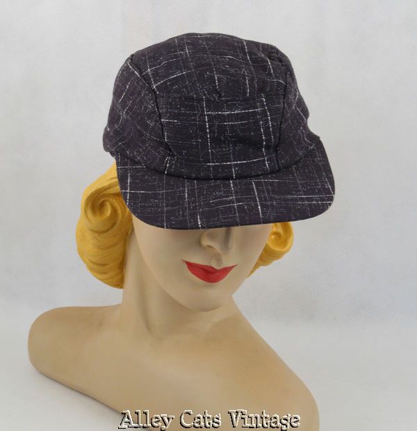 Vintage 1940s 40s Hat Wool Retro Fabric Ski Skiiing Cap NOS Sz 6 3/4 Vintage 1940s 40s Hat Wool Retro Fabric Ski Skiiing Cap NOS Sz 6 3/4