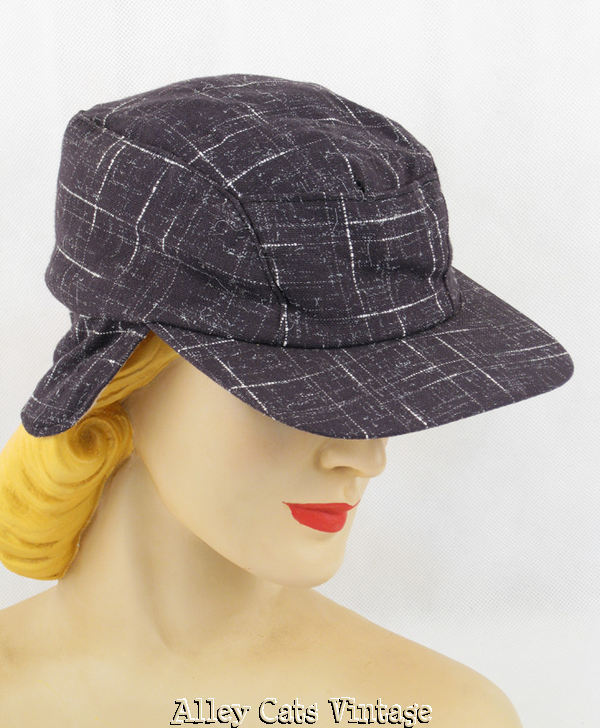 Vintage 1940s 40s Hat Wool Retro Fabric Ski Skiiing Cap NOS Sz 6 3/4 Vintage 1940s 40s Hat Wool Retro Fabric Ski Skiiing Cap NOS Sz 6 3/4