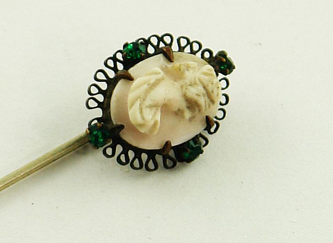 Dainty Vintage Sterling Silver Cameo Stick Pin Dainty Vintage Sterling Silver Cameo Stick Pin