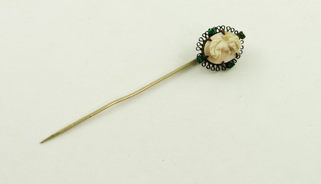 Dainty Vintage Sterling Silver Cameo Stick Pin Dainty Vintage Sterling Silver Cameo Stick Pin