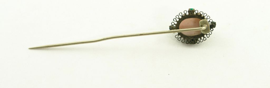 Dainty Vintage Sterling Silver Cameo Stick Pin Dainty Vintage Sterling Silver Cameo Stick Pin
