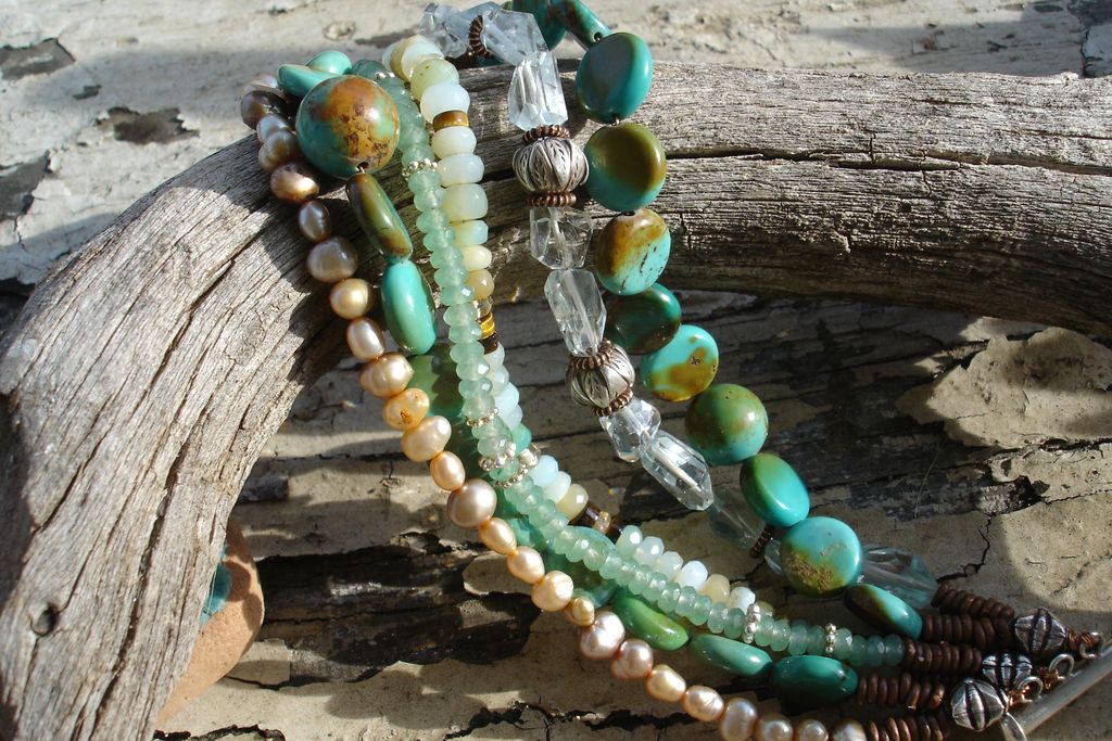 Gemstone Bracelet - turquoise, tiger's eye, aquamarine, aventurine, pearls, Peruvian opals, SS & Copper Gemstone Bracelet - turquoise, tiger's eye, aquamarine, aventurine, pearls, Peruvian opals, SS & Copper
