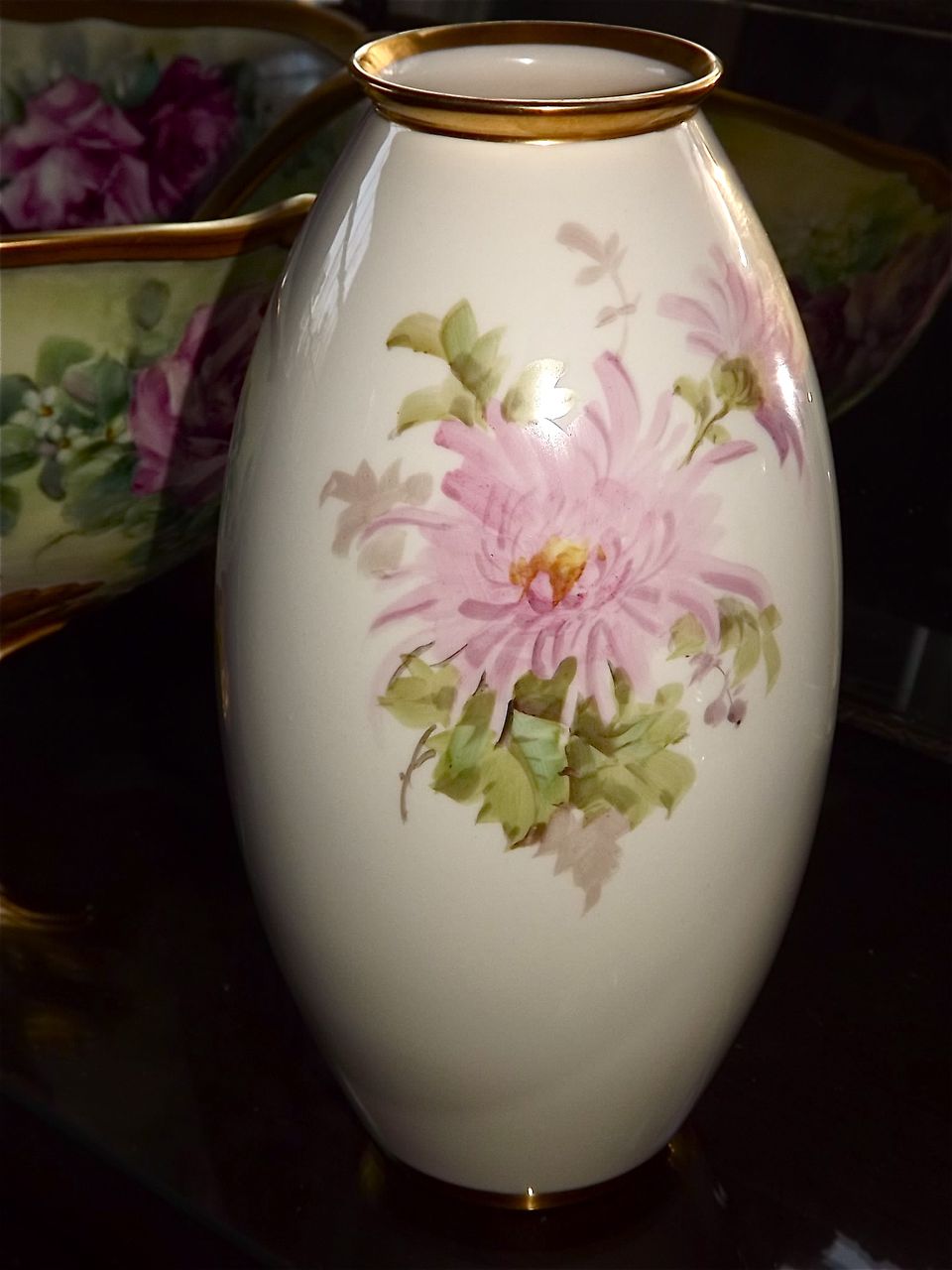 Willets Belleek Hand Painted Vase Signed by Master Artist from