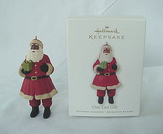 hallmark Keepsake Ornament Black Americana Santa One Last Gift 2010 hallmark Keepsake Ornament Black Americana Santa One Last Gift 2010