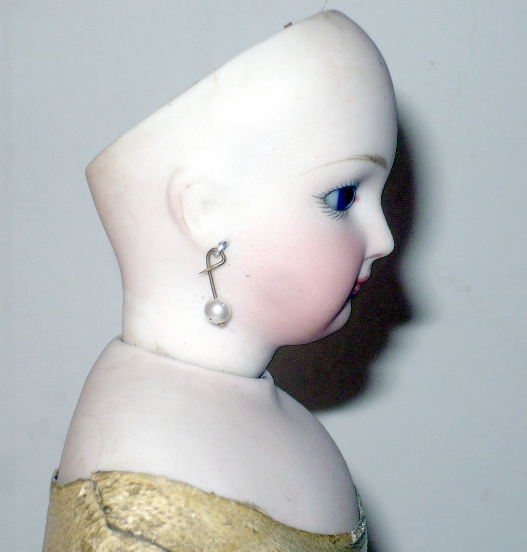 Early Pale 15" French Fashion Cobalt Eyes Shapely Kid Body Original Wig Early Pale 15" French Fashion Cobalt Eyes Shapely Kid Body Original Wig