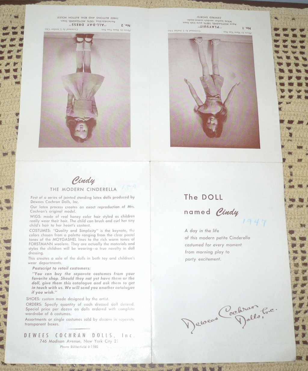 15" Latex Dewees Cochran 1947 Cindy Play Suit Skates Brochure Clothes 15" Latex Dewees Cochran 1947 Cindy Play Suit Skates Brochure Clothes