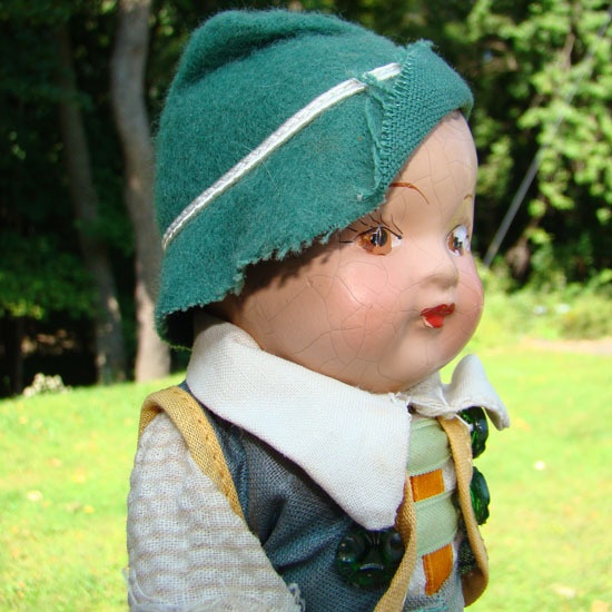 C1930 German Germany Composition Costume Doll Pair Frantz Museum C1930 German Germany Composition Costume Doll Pair Frantz Museum