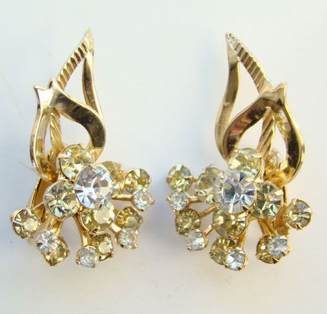 1961 Sarah Coventry Monte Carlo Climber Clip Earrings Signed 1961 Sarah Coventry Monte Carlo Climber Clip Earrings Signed