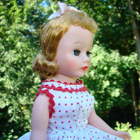 1958 Cissette Doll Blonde Red Dot Dress Teddy High Color Madame Alexander 1958 Cissette Doll Blonde Red Dot Dress Teddy High Color Madame Alexander