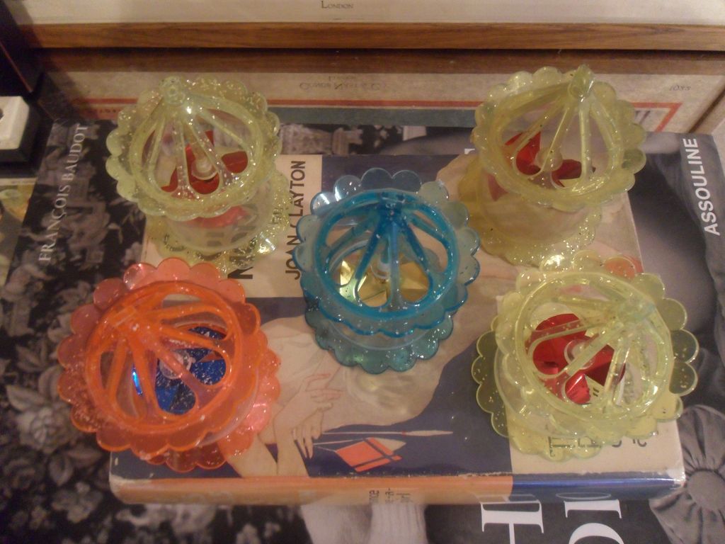 Mid Century Christmas Spinners Twinklers Ornaments Birdcage Plastic Mid Century Christmas Spinners Twinklers Ornaments Birdcage Plastic