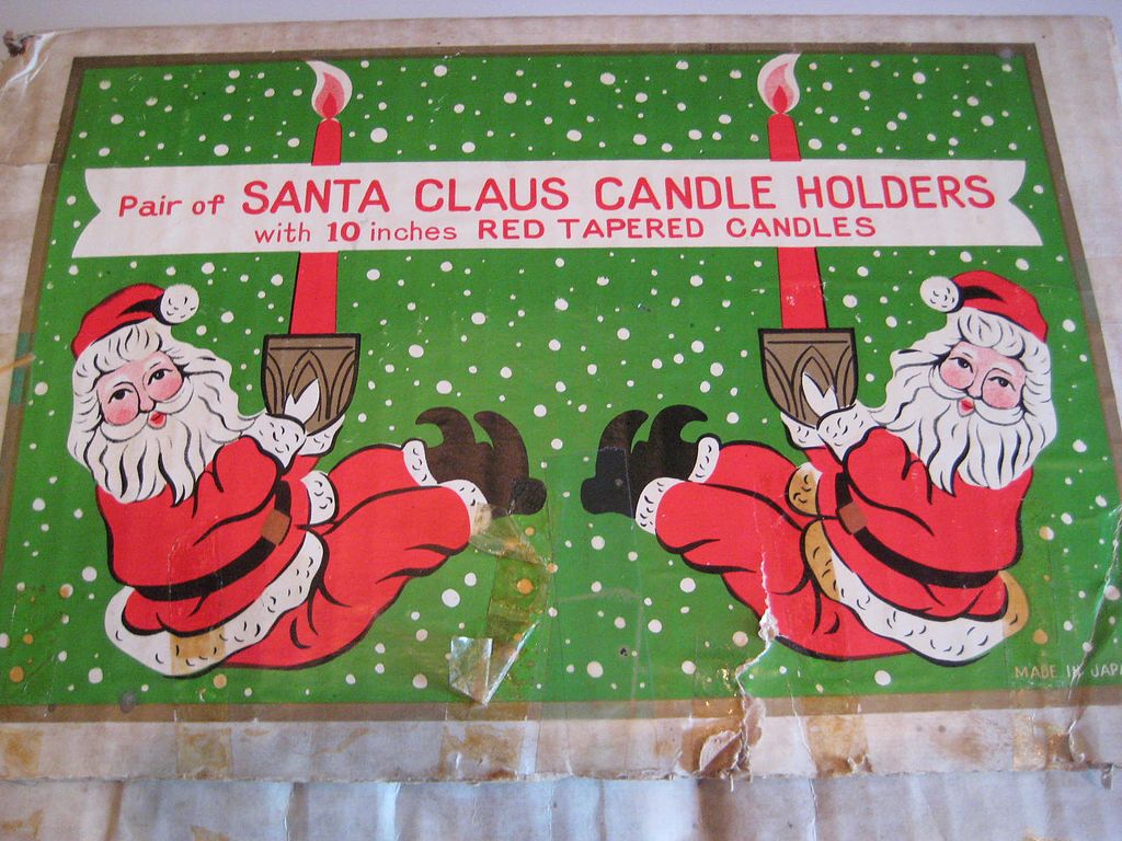 1950's Pair of Santa Claus Candle holders M I N T 1950's Pair of Santa Claus Candle holders M I N T