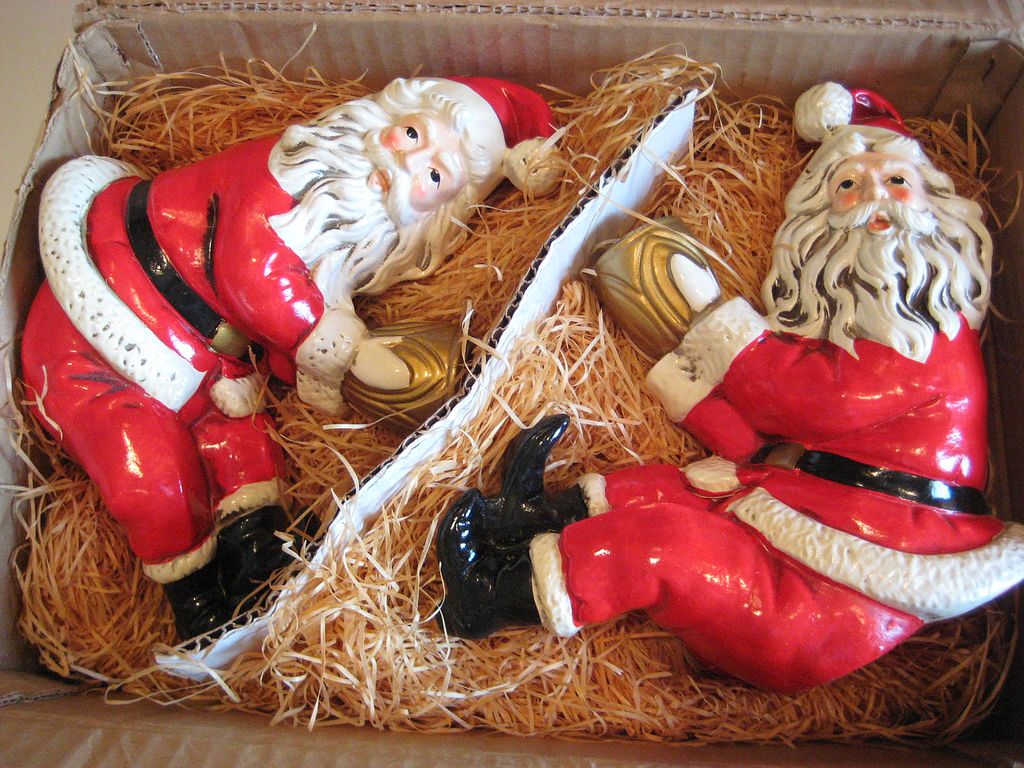 1950's Pair of Santa Claus Candle holders M I N T 1950's Pair of Santa Claus Candle holders M I N T