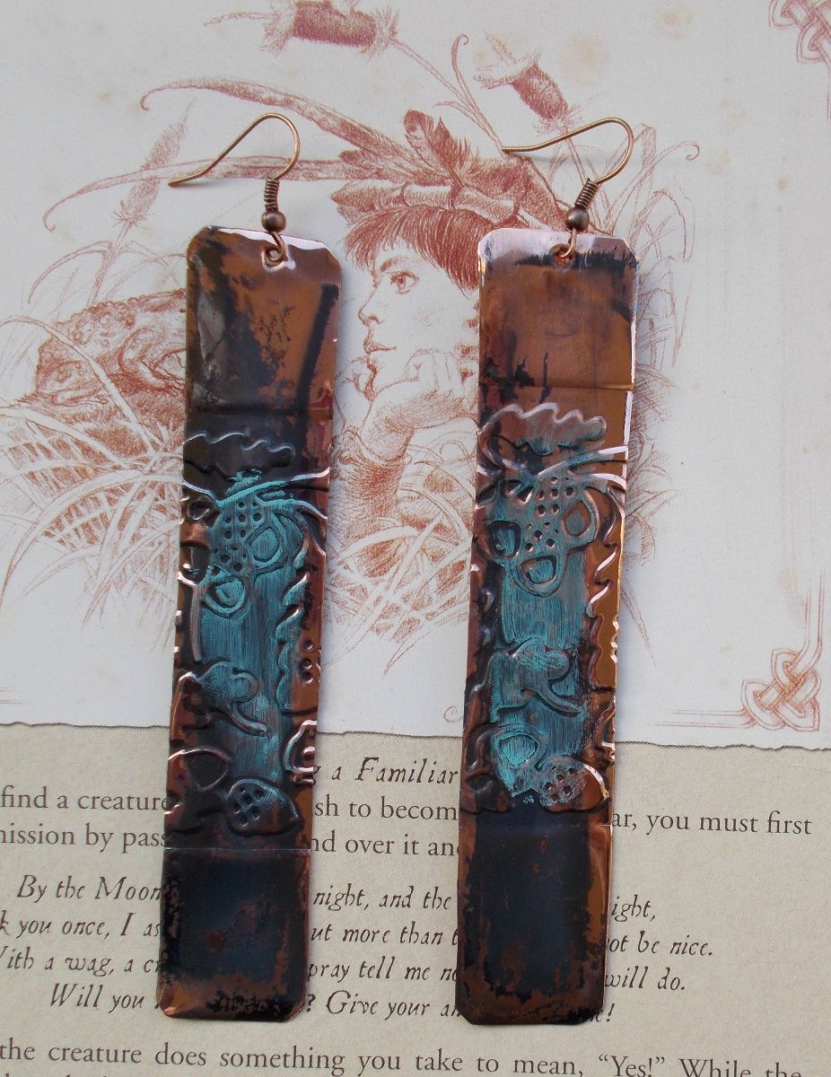 The Metal of the Magician Embossed Earrings The Metal of the Magician Embossed Earrings