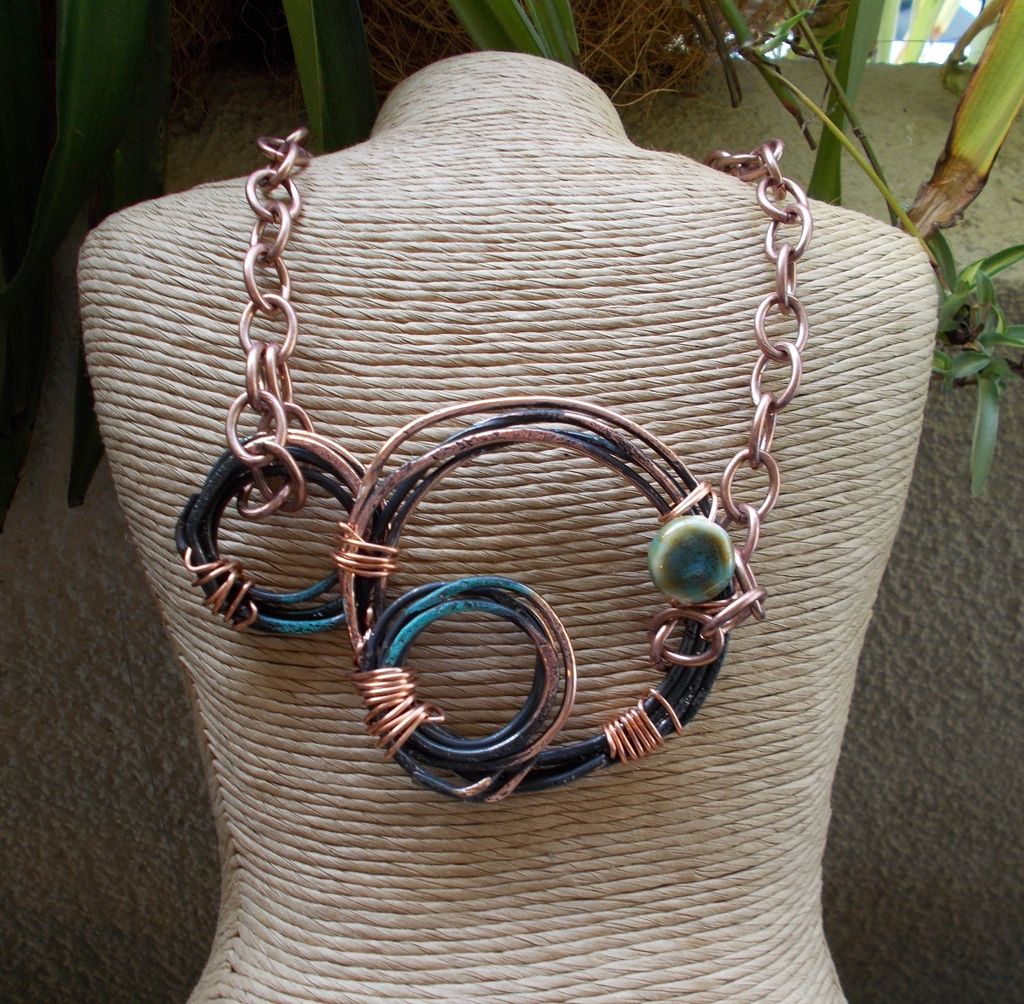 Hand Forged and Hammered Copper Circles Necklace Hand Forged and Hammered Copper Circles Necklace