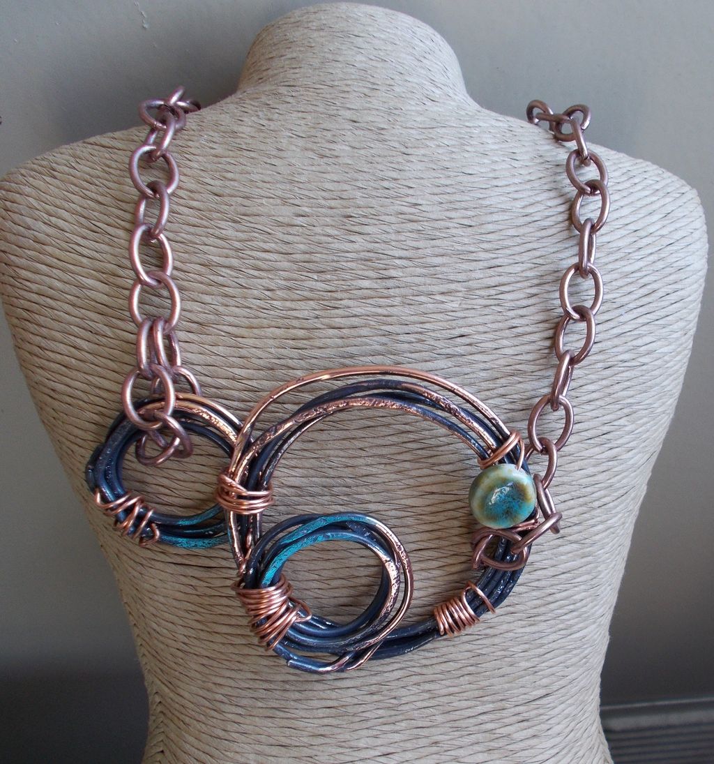 Hand Forged and Hammered Copper Circles Necklace Hand Forged and Hammered Copper Circles Necklace
