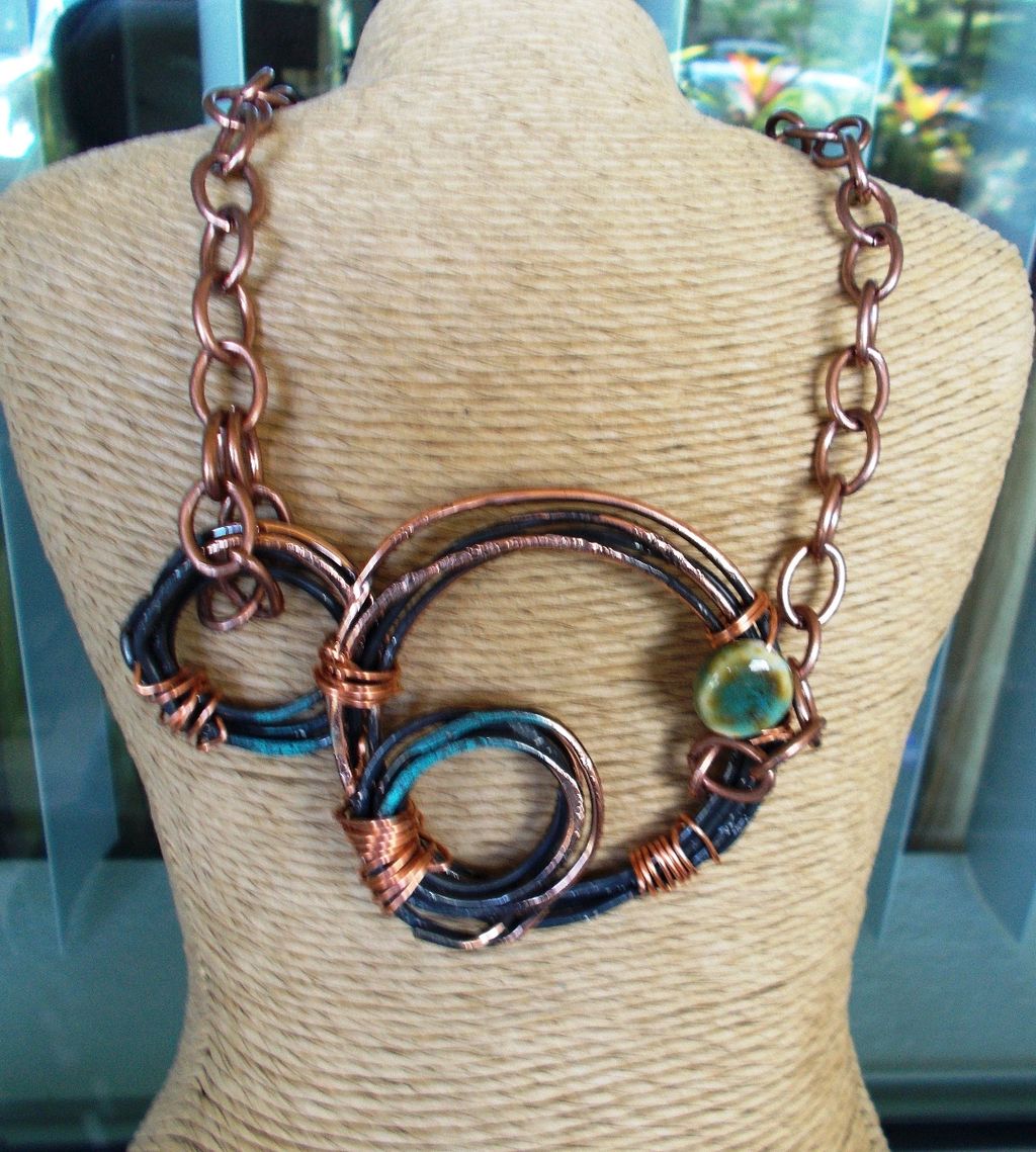 Hand Forged and Hammered Copper Circles Necklace Hand Forged and Hammered Copper Circles Necklace