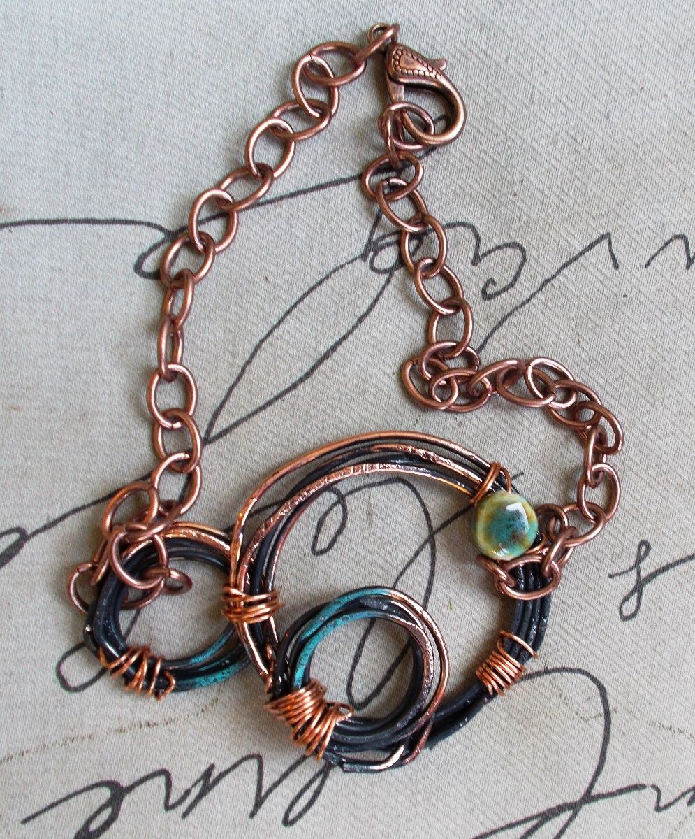 Hand Forged and Hammered Copper Circles Necklace Hand Forged and Hammered Copper Circles Necklace