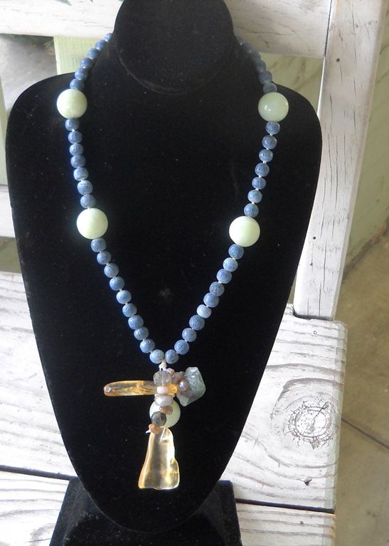 Hand Knotted Blue Coral Necklace Hand Knotted Blue Coral Necklace
