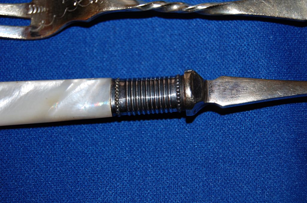 Vintage Mother of Pearl Handled Silver Plate Pickle Forks Vintage Mother of Pearl Handled Silver Plate Pickle Forks