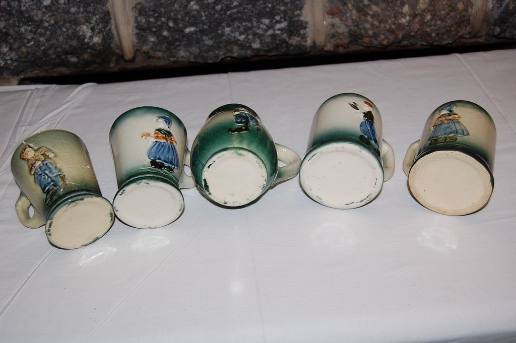 Early 1900's Roseville Dutch Art Pottery Holland Stein Set Early 1900's Roseville Dutch Art Pottery Holland Stein Set
