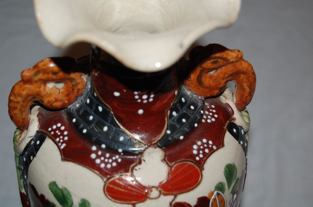 Vintage Hand Painted Satsuma Moriage Pottery Vases Vintage Hand Painted Satsuma Moriage Pottery Vases
