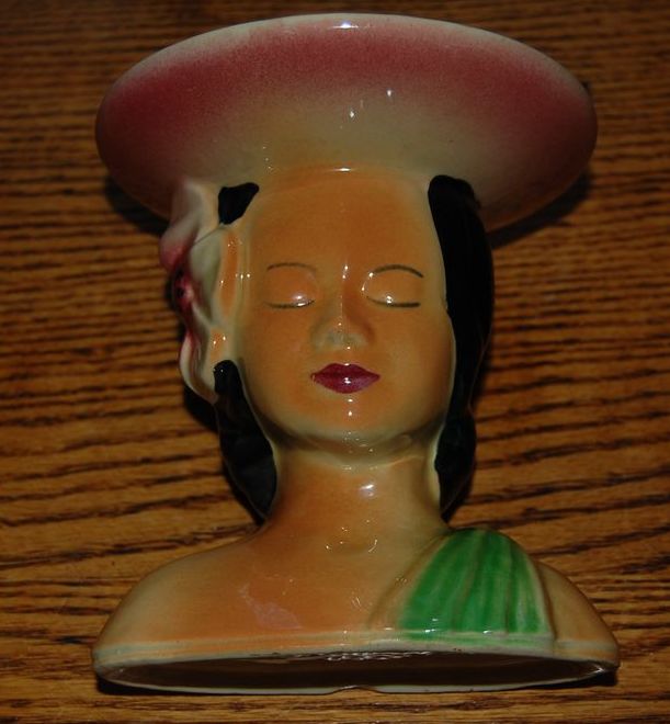Vintage Shawnee Pottery Polynesian Girl Head Vase Planter Vintage Shawnee Pottery Polynesian Girl Head Vase Planter