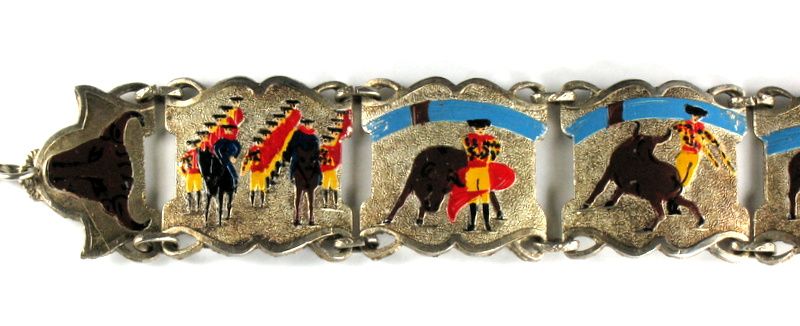 Hand Painted Bullfight Scenes Bracelet Hand Painted Bullfight Scenes Bracelet