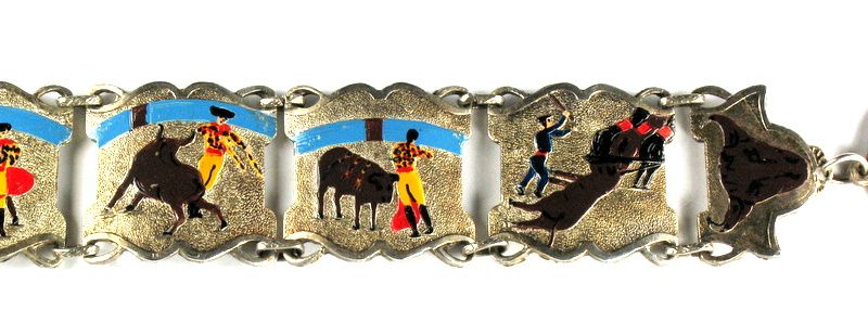 Hand Painted Bullfight Scenes Bracelet Hand Painted Bullfight Scenes Bracelet
