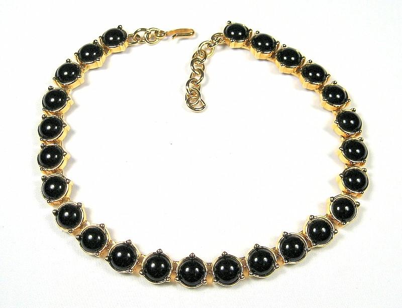 Monet Black Cabochons Necklace Monet Black Cabochons Necklace