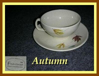 Franciscan China Autumn Cup & Saucer Set ~ 8 Available Franciscan China Autumn Cup & Saucer Set ~ 8 Available