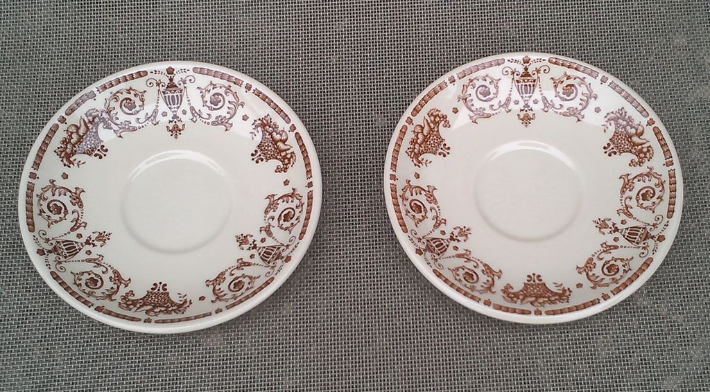 Syracuse China Adobe Ware Set Urn / Scrolls / Fruit Basket Pattern Syracuse China Adobe Ware Set Urn / Scrolls / Fruit Basket Pattern