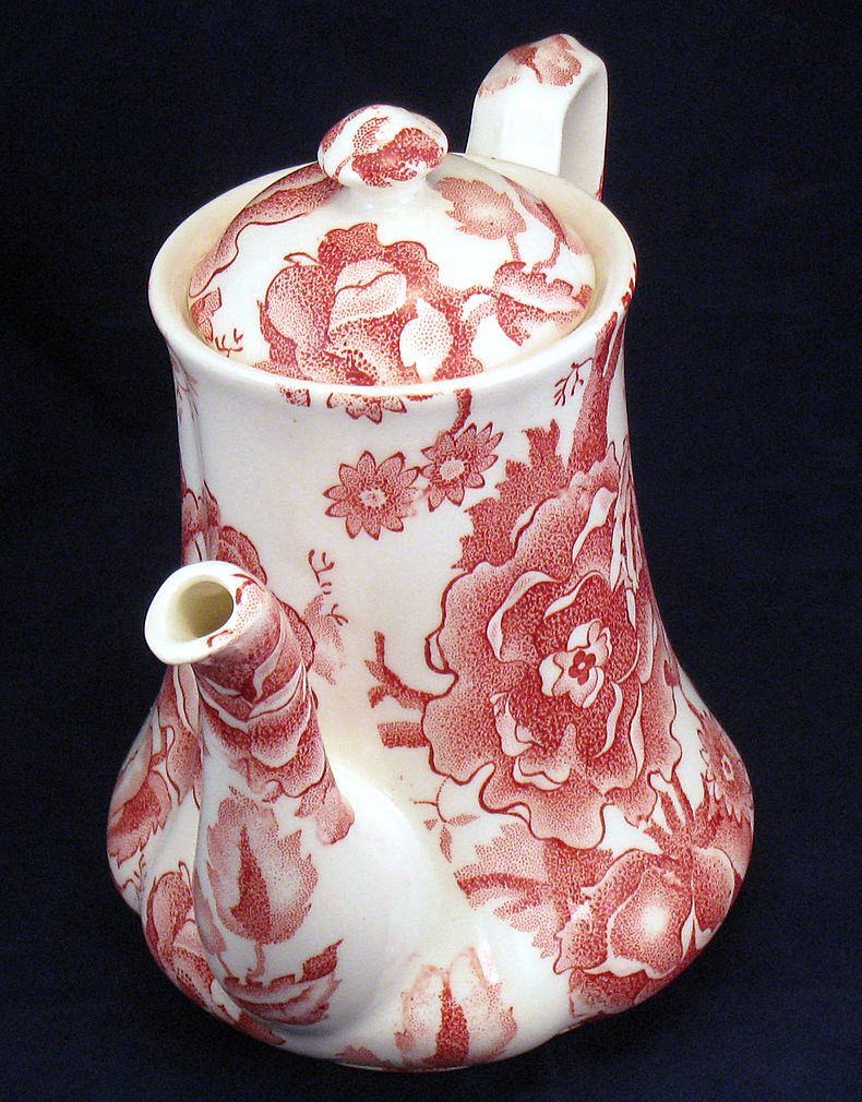 Johnson Brothers Red English Chippendale Coffee Pot Johnson Brothers Red English Chippendale Coffee Pot