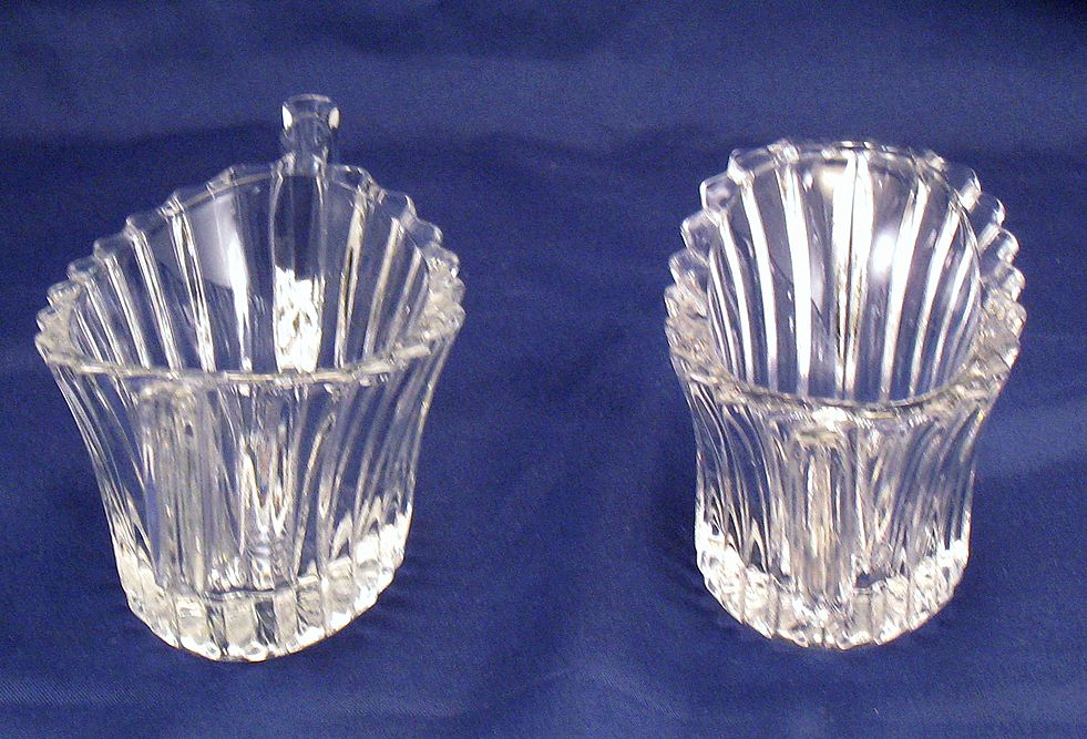 Heisey Glass Ridgeleigh Creamer & Sugar Set Heisey Glass Ridgeleigh Creamer & Sugar Set