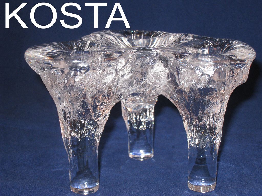 Kosta Boda Icicle glass candlestick holder Kosta Boda Icicle glass candlestick holder