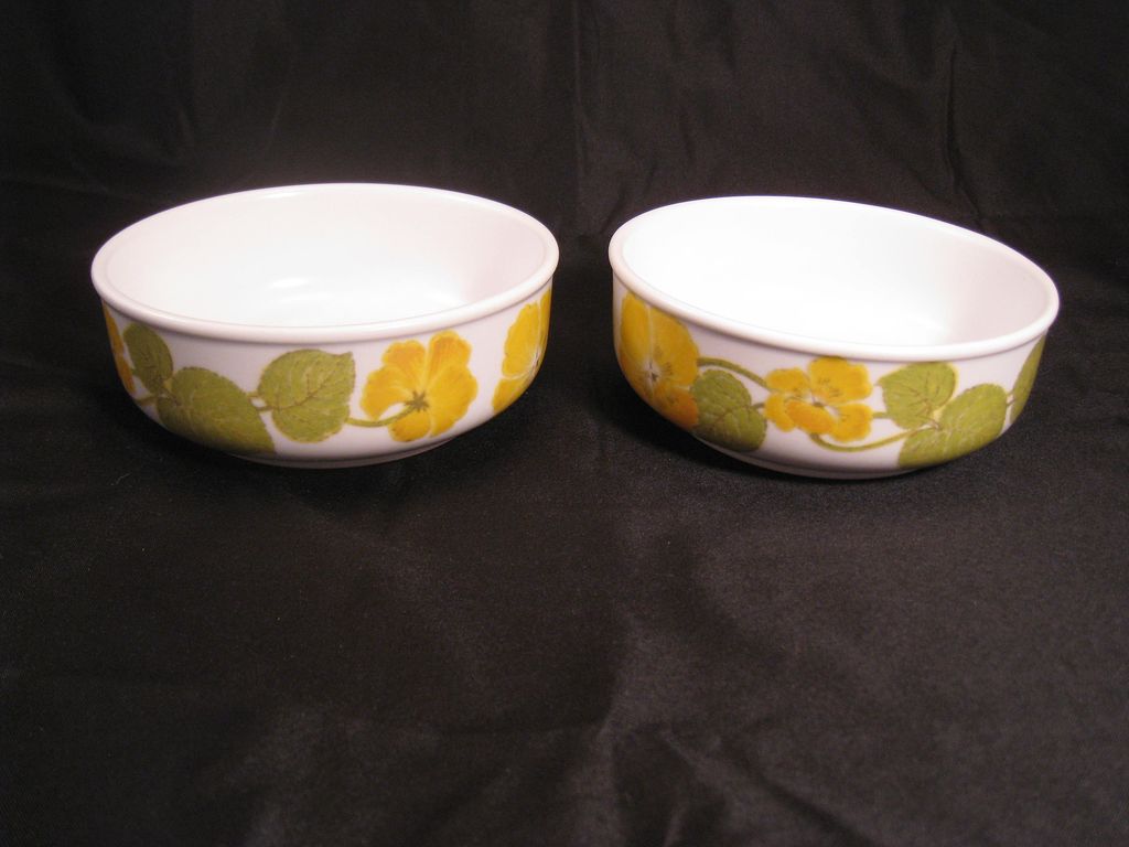 Noritake Flower Time Progression 9072 dessert fruit sauce bowls - pair Noritake Flower Time Progression 9072 dessert fruit sauce bowls - pair