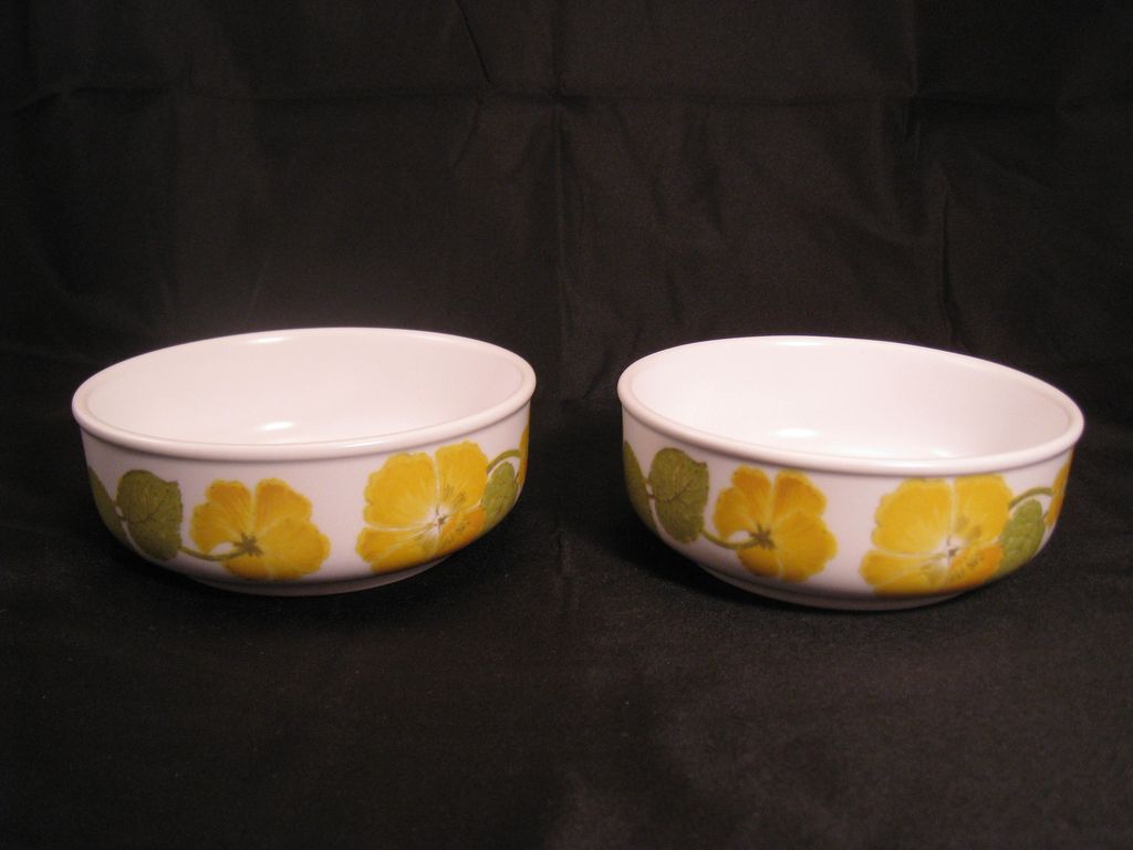 Noritake Flower Time Progression 9072 dessert fruit sauce bowls - pair Noritake Flower Time Progression 9072 dessert fruit sauce bowls - pair