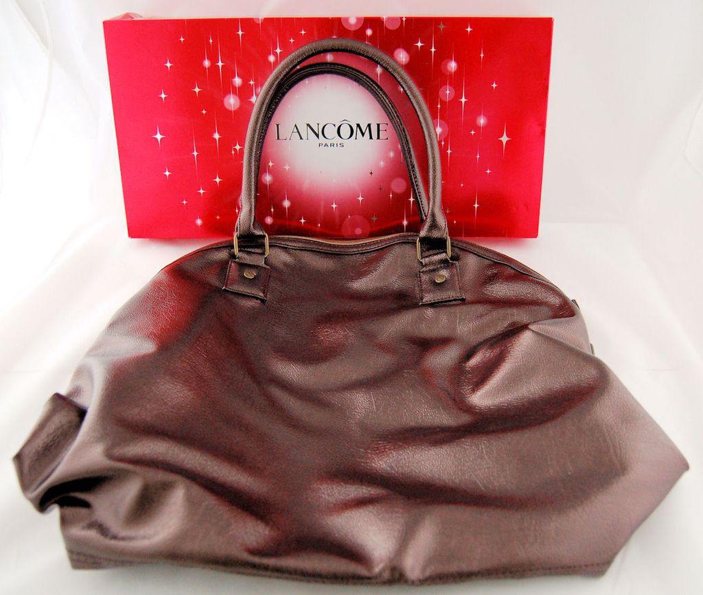 Large Lancome Designer Metallic Bronze Handbag Tote or Purse Large Lancome Designer Metallic Bronze Handbag Tote or Purse