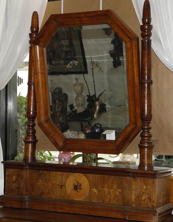 Antique 18C Italian Fruitwood Mirror Antique 18C Italian Fruitwood Mirror