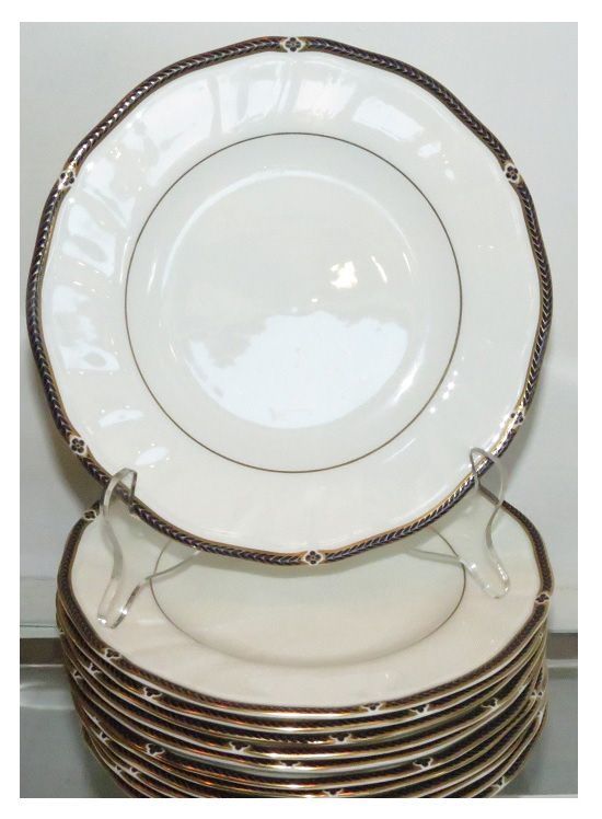 Set of 10 Wedgwood Porcelain Salad Plates Royal Lapis Set of 10 Wedgwood Porcelain Salad Plates Royal Lapis