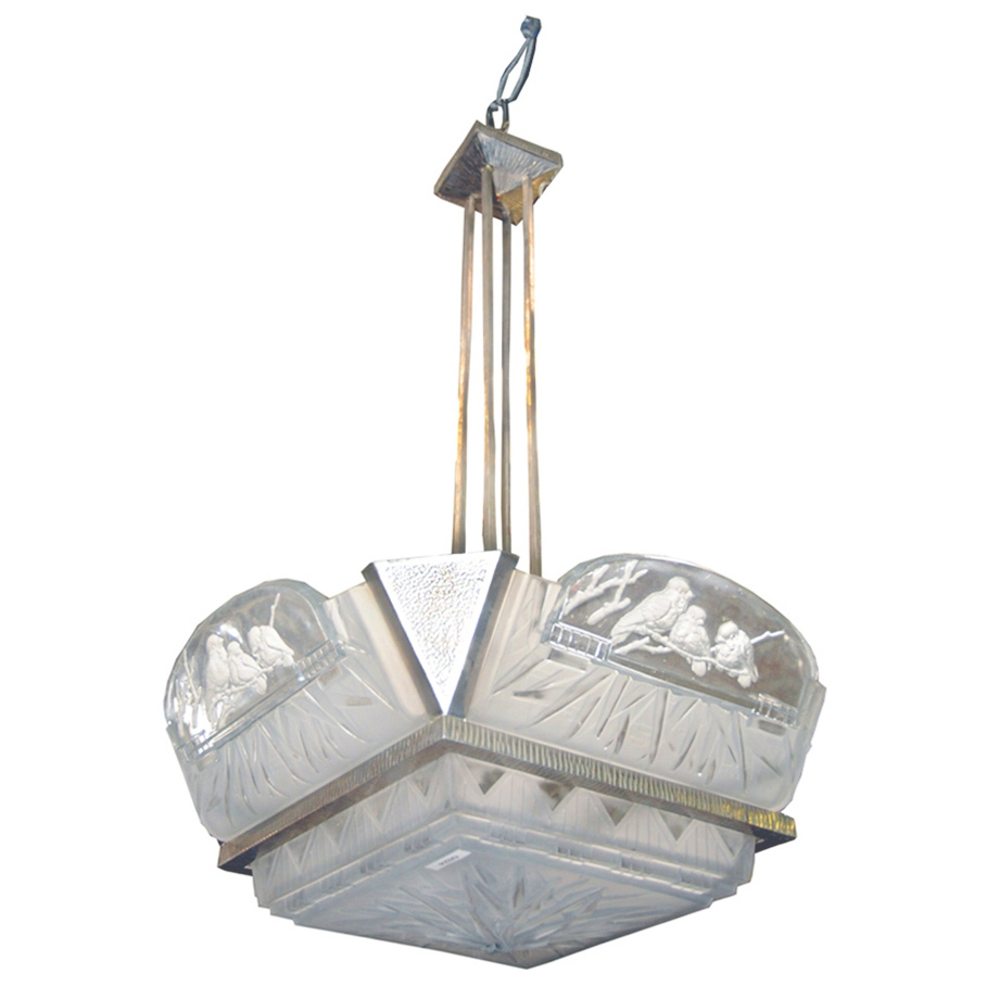 Elegant Art Deco Muller Chandelier Elegant Art Deco Muller Chandelier