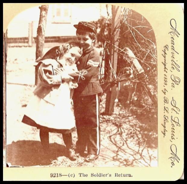 The Soldier's Return - Keystone Stereo View The Soldier's Return - Keystone Stereo View