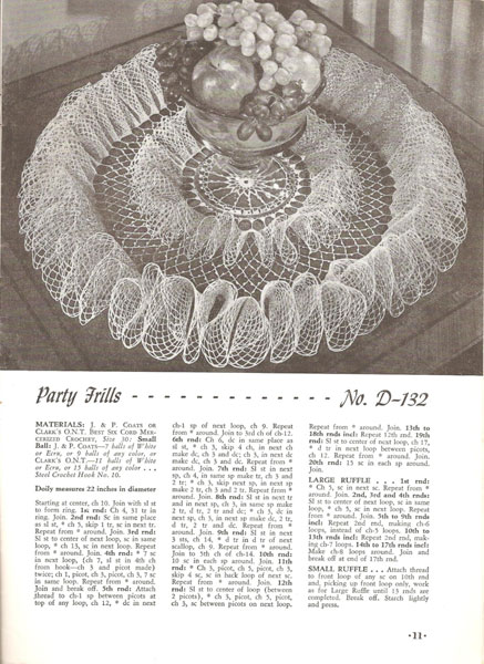 Crochet Booklet of Ruffled Doilies by Clark's O.N.T. Crochet Booklet of Ruffled Doilies by Clark's O.N.T.