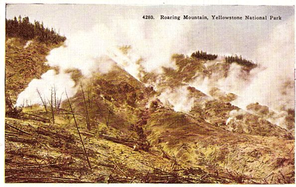 Yellowstone National Park Postcard - Roaring Mountain Yellowstone National Park Postcard - Roaring Mountain