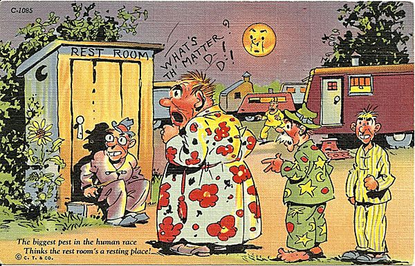 Comical Postcard of Outhouse Humor Comical Postcard of Outhouse Humor